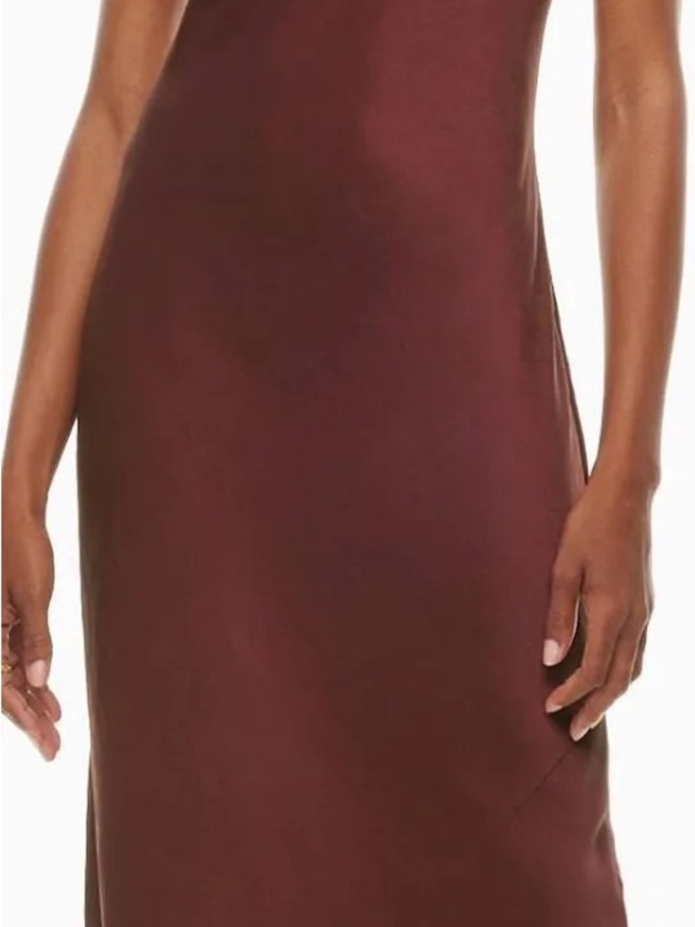 Wilfred Maroon/Burgundy Satin Midi Slip Dress — Size M - Picture 3 of 4